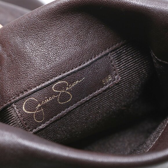 Jessica Simpson 'Cobra' Brown Leather Over Knee Boots Fold-Down Cuff Classic - Picture 9 of 15